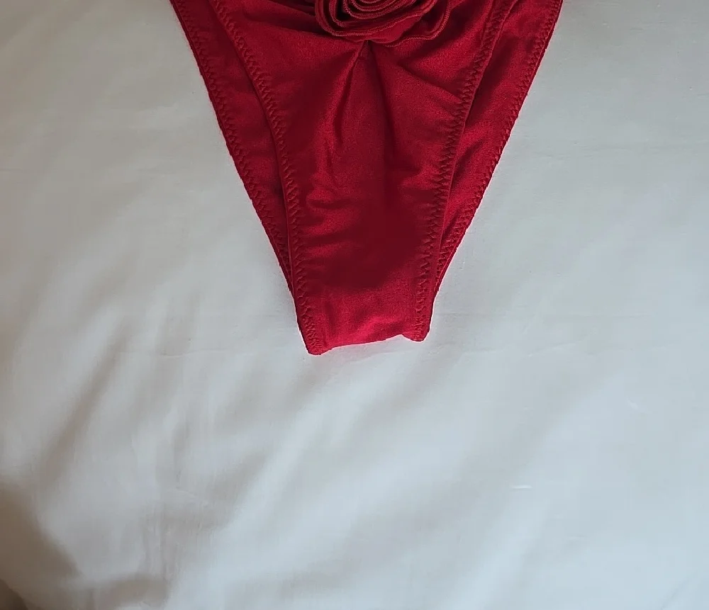 SAME LA Scarlet Bandeau Bikini with Rose Accent - Picture 9 of 10